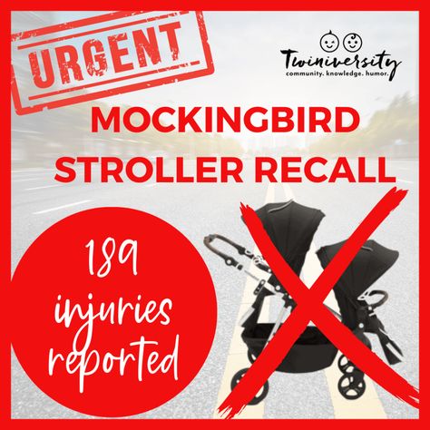 Today there was a urgent Mockingbird Double Stroller recall that every parent of twins needs to know about. It involves their Mockingbird Single to Double Stroller which many families of multiples are using. Yesterday we received a letter in our community inbox. One of our a Twiniversity member's twins had an almost catastrophic incident with […] The post Mockingbird Double Stroller Recall appeared first on Twiniversity. Mockingbird Stroller, Twin Registry, Stroller Hacks, Birth Plan Checklist, Twins 1st Birthdays, Double Stroller, Boy Girl Twins, Organizing Time, Double Strollers