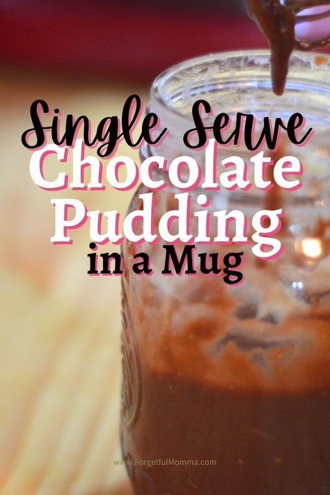 single serve pudding recipe - Chocolate pudding Pudding For One, Pudding In A Mug, Easy Pudding, Microwave Mug Recipes, Easy Puddings, Brownie In A Mug, Chocolate Pudding Recipes, Single Serve Desserts, Butterscotch Pudding