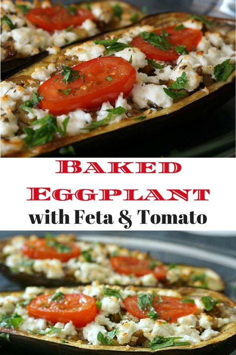 Tomato And Feta, Cheese And Tomato, Eggplant Dishes, Roasted Eggplant, Baked Eggplant, Healthy Side, Eggplant Recipes, Snacks Für Party, Ribbed Dress