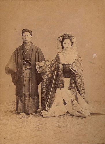 japanese meiji period wedding | alexander gross | Flickr 1920 Portrait, Period Wedding, Kabuki Costume, Guerriero Samurai, Last Samurai, The Last Samurai, Ancient Japan, Japanese Photography, Sea Of Japan