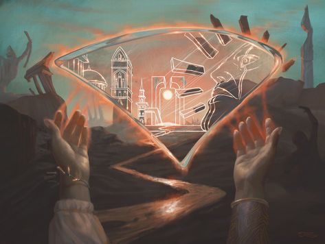 Archaeomancer's Map - Commander 2021 MtG Art Illusion Superpower, Magic The Gathering Art, Picture Prompt, Magic Effects, Werewolf Aesthetic, Magic Illusions, Mtg Art, Mandala Rock Art, Mandala Rocks