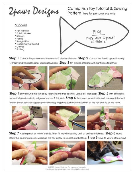 Catnip Fish Toy Tutorial | 2paws Designs Sew Cat Toys, Sewing Cat Toys Free Pattern, Cat Toy Pattern, Diy Sewing Cat Toys, Fish Toys Diy, Cat Boutique, Catnip Toys Diy, Cat Toy Sewing Pattern, Easy Sew Cat Toys