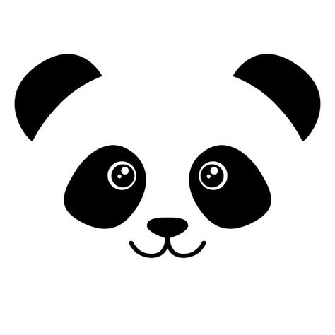 Cute Panda Face Panda Face Drawing, Panda Silhouette, Panda Png, Panda Design, Panda Face, Panda Birthday, Panda Party, Cute Panda, Panda Bear