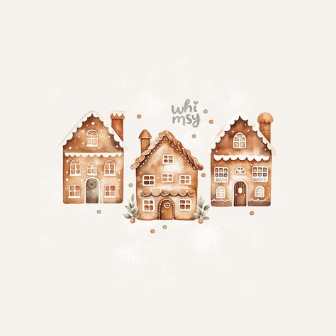 Gingerbread houses clipart Watercolour Gingerbread House, Gingerbread Watercolor Painting, Gingerbread House Watercolor, Watercolor Gingerbread House, Gingerbread House Painting, Gingerbread House Illustration, Gingerbread Watercolor, Gingerbread House Art, Gingerbread House Clipart