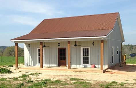 Western States Metal Roofing on Instagram: “Real Corten will have rust run off and rust stains. Weathered Metallic® is a painted product so you will NOT have these problems.…” Terra Cotta Metal Roof, White House With Copper Metal Roof, Copper Roof Barndominium, Copper Roof House Exterior Colors, Paint Metal Roof, Brown Metal Roof, Copper Roof House, Tin Roof House, Copper Metal Roof