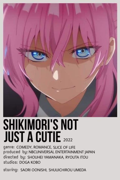 Shikimori Is Not Just A Cutie, Cute Anime To Watch, Shikimori's Not Just Cute, Shikimoris Not Just A Cutie, Anime Posters Minimalist, Shikimori Not Just A Cutie, List Anime, Anime Minimalist Poster, Not Just A Cutie