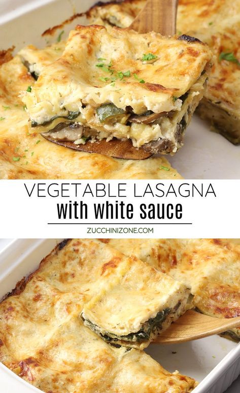 Lasagna With White Sauce Recipe, Veg Lasagna Recipe, Vegetable Lasagna With White Sauce, Lasagna With White Sauce, Dinners Pasta, White Lasagna Recipe, Veggie Alfredo, White Sauce Lasagna, Veggie Lasagna Recipe