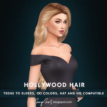 Hollywood Hair NOW PUBLIC | SonyaSims on Patreon Hollywood Hair, Custom Content, Sims Cc, Sims 4, Womens Hairstyles, Hollywood, Long Hair Styles, Hair Styles, Hair