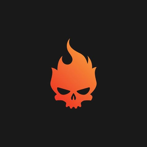 fire skull logo design Flaming Skull Art, Halloween Logo Design, Fire Logo Design Ideas, Fire Skull Tattoo, Cold Icon, Fire Logo Design, Skull Logo Design, Logo Ideas Design, Flame Icon