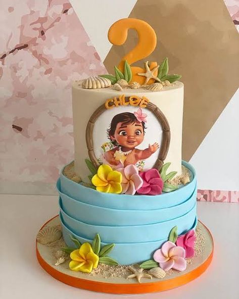 Moana Birthday Party Ideas Food, Baby Moana Birthday Party Ideas, Moana 2nd Birthday, Moana Cake Ideas, Moana Birthday Cake Ideas, Moana Cake Design, Baby Moana Cake, Baby Moana Birthday Party, Moana Theme Cake