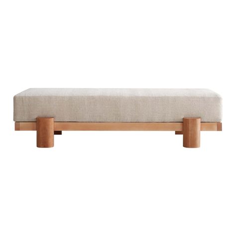 Upholstered Cherry Wood and Douglas Fir Bench by Gregory Beson For Sale at 1stDibs Modern Wood Bench, Wood Chair Design, Solid Wood Chairs, Window Benches, Modern Dining Room Tables, Modern Console Tables, Dining Room Chairs Modern, Open Living Room, Modern Bench