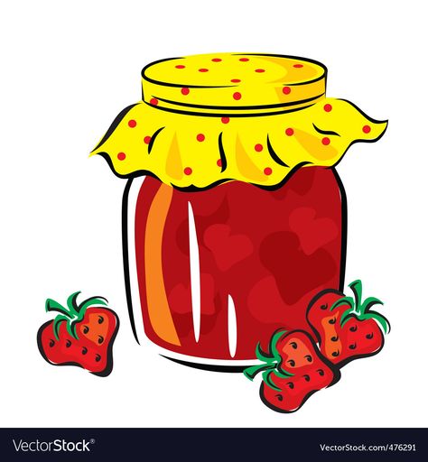 Jam Clipart, Jam Drawing, Jam Illustration, Jam Cartoon, Jar Of Jam, Strawberry Jam, Kindergarten Activities, Glass Jar, Ketchup