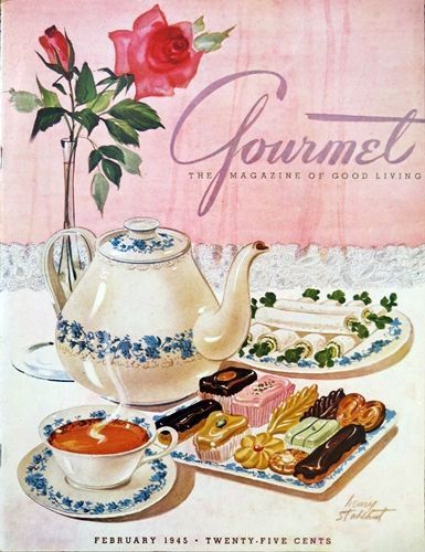 Gourmet Magazine Covers, Vintage Food Illustration, Vintage Food Posters, Gourmet Magazine, Book And Magazine Design, Vintage Dessert, Vintage Food, Book And Magazine, Retro Recipes