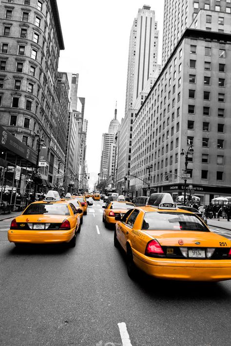 Yellow Taxi. Taxi on the Street of New York in black and white with yellow cabs, , #AD, #black, #white, #yellow, #York, #Yellow #ad Yellow Black White Aesthetic, Streetwear Marketing, Yellow And Black Aesthetic, Taxi Wallpaper, Black And Yellow Aesthetic, Nyc Taxi Drawing, Abstract Buildings, New York Taxi Wallpaper, New York Taxi Aesthetic