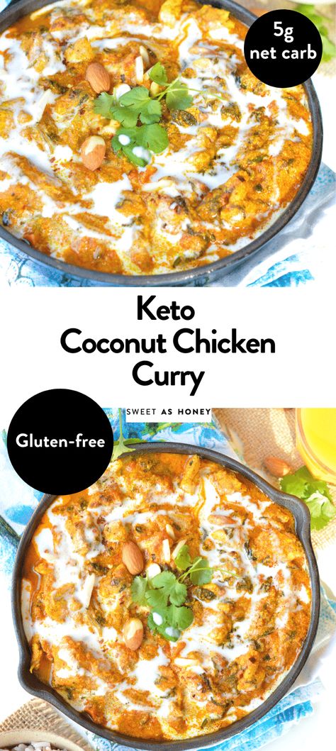 Keto Indian Food, Chicken Curry With Coconut Milk, Coconut Chicken Recipe, Coconut Curry Chicken Recipes, Keto Curry, Curry With Coconut Milk, Banting Diet, Curry Recipes Indian, Coconut Milk Recipes