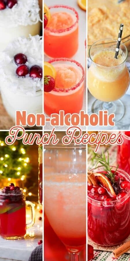 Whether you're hosting a holiday party or a summer BBQ, these festive non alcoholic punch recipes will bring a splash of fun. They're colorful, delicious, and perfect for guests of all ages! Non Alcoholic Big Batch Drinks, Punch Ideas For Party Non Alcoholic, Yummy Punch Recipes Non Alcoholic, Easy Non Alcoholic Punch Recipes, Virgin Punch Recipes Parties, Juice For Party Non Alcoholic, Non Alcoholic Punches For Parties, 7up Drinks Non Alcoholic, Non Alcohol Punch Recipes