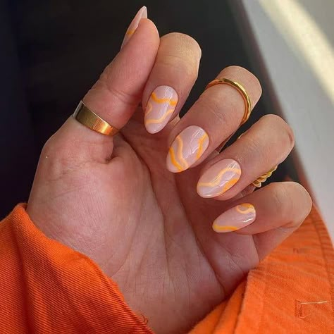 30+ Summer Swirl Nails You Need To Try! - Prada & Pearls Summer Swirl Nails, Summer Nails Ideas, Swirl Nail Art, Swirl Nails, Nails Now, Almond Shape Nails, Short Nail, Short Nail Designs, Neutral Nails