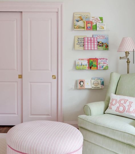 Pink And Green Nursery, Girly Nursery, Girl Nursery Themes, Big Girl Bedrooms, Apartment Decorating On A Budget, Kids Bedroom Inspiration, Nursery Room Design, Nursery Theme, House Bedrooms