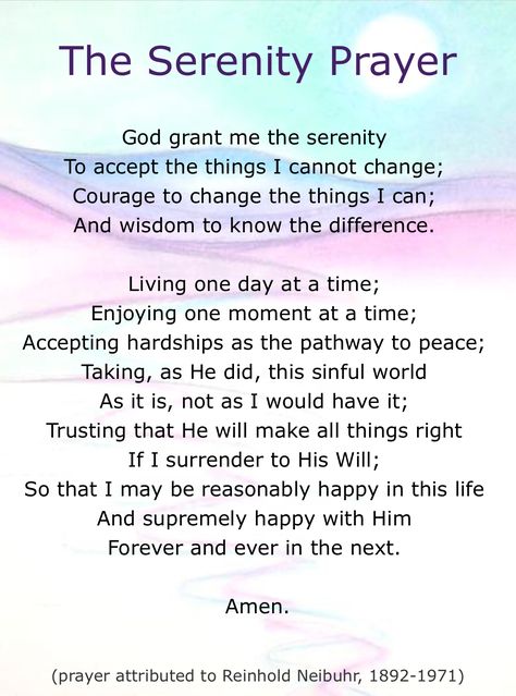 Serenity prayer! God grant me the serenity to accept the things I can not change. Lord Grant Me The Serenity, Serenity Prayer Printable, Full Serenity Prayer, Prayer Wallpaper, Serenity To Accept The Things, Meaningful Thoughts, God Grant Me The Serenity, Grant Me The Serenity, 12 Steps Recovery