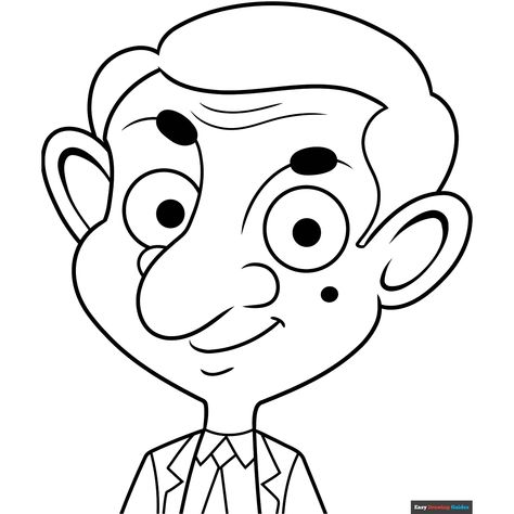 Free Mr Bean Coloring Page for Kids Mr Bean Drawing Sketch, Bean Cartoon, Mr Bean Cartoon, Easy Drawing Guides, Simpsons Drawings, Playful Palette, Free Printable Coloring Sheets, Drawing Guides, Coloring Sheets For Kids