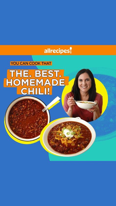 Allrecipes on Instagram: “@nicolemcmom makes the BEST pot of #chili, and today, she's sharing allll her secrets! Watch and tap the blue link in our bio for her step-…” All Recipes Nicole Mclaughlin, Allrecipes Nicole Mclaughlin, Nicole Mclaughlin Recipes, Nicole Mclaughlin, Main Entrees, Crockpot Chili, Chili Dogs, Meat Dinners, Homemade Chili