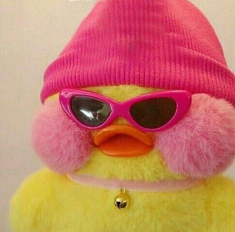 Yellow Duck, Reading, Sunglasses, Yellow, Pink