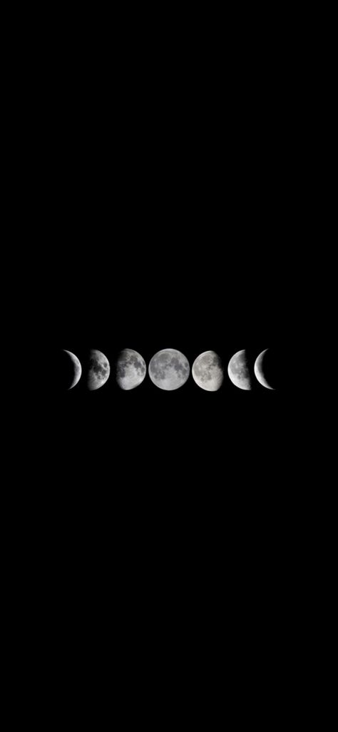 Moon Sequence Wallpaper, Wall Paper Phone Girl, Phases Of Moon Wallpaper, Aesthetic Moon Wallpaper Dark, Moon Phases Quotes, Moon Phases Background, Black Profile Picture Aesthetic, Moon Phases Wallpaper Aesthetic, Phases Of The Moon Wallpaper