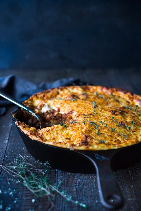 Simple authentic Greek baked pasta dish with a rich flavorful lamb (or beef) bolognese infused with Greek spices and flavors. Perfect for entertaining! Pasta With Lamb, Baked Meat, Ground Lamb Recipes, Beef Bolognese, Lamb Pasta, Greek Spices, Feasting At Home, Baked Pasta Dishes, Lamb Burgers