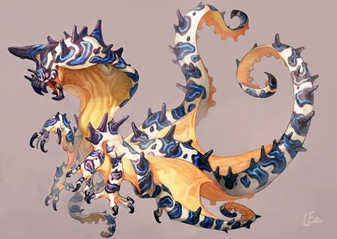 ArtStation - Octopus Dragon, Saki Yamamura Poison Dragon, Elder Dragon, Creature Fantasy, Beast Creature, Cool Creatures, Cool Monsters, Creature Artwork, Fantasy Beasts, Creature Drawings