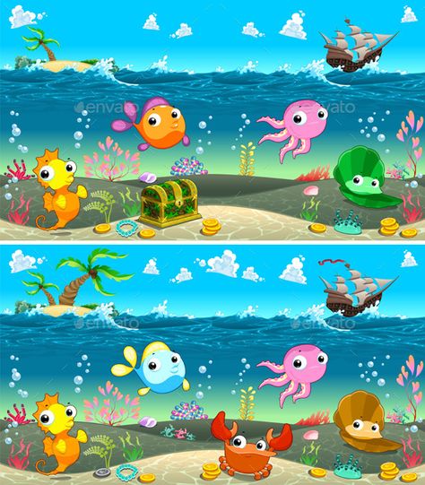 Spot the Differences Find 5 Differences, Spot The Difference Kids, Find The Difference Pictures, Kids Worksheets Preschool, Hidden Pictures, Picture Puzzles, English Lessons For Kids, Fun Worksheets, Kids Learning Activities