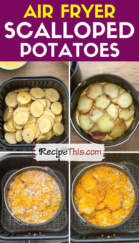 Air Fryer Scalloped Potatoes Potato Au Gratin In Air Fryer, Scallop Potatoes In Air Fryer, Air Fryer Au Gratin Potatoes, Airfryer Scalloped Potatoes, Cheesy Air Fryer Potatoes, Cheesy Potatoes Air Fryer, Scalloped Potatoes Air Fryer, Scalloped Potatoes In Air Fryer, Airfryer Potatoes Recipe