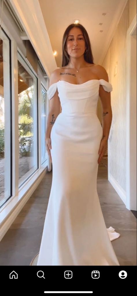 Elegant Wedding Dress Size 12, Off Should Wedding Dress, Mid Size Wedding Dresses Satin, Elegant Wedding Dress Mid Size, Dressing Down A Formal Dress, Soft Dramatic Kibbe Wedding Dress, Midsize Wedding Dress Mermaid, Cowl Neck Wedding Dress With Sleeves, Wedding Dresses Broad Shoulders