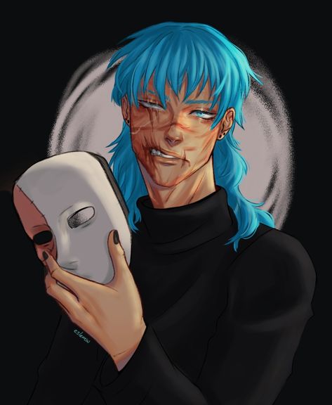 Sally Face Without Mask, Sally Man, Sally Face Game, Larry Johnson, Sally Face, Gorillaz, Boy Art, Face Art, Blue Hair