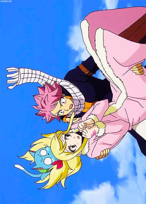 Natsu Lucy And Natsu, Hanasaku Iroha, Natsu E Lucy, Fairy Tail Funny, Natsu Fairy Tail, Fairy Tail Natsu And Lucy, Fariy Tail, Fairy Tail Love, Fairy Tail Nalu