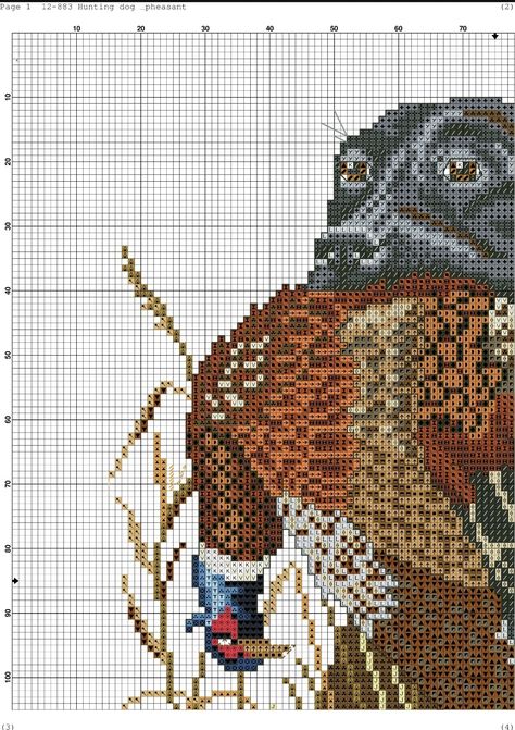 Dog Cross Stitch, Filet Crochet Charts, Crochet Pillows, Cross Stitch Love, Hunting Dog, Crochet Chart, Hunting Dogs, Filet Crochet, Pheasant