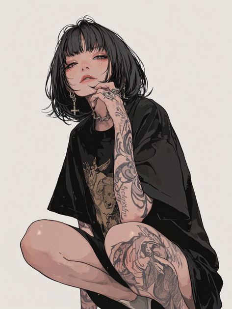 Female Goth Art, Wallpapers Classic, Anime Woman, 캐릭터 드로잉, Dessin Adorable, Dreamy Art, Female Character Design, Sketchbook Art Inspiration, Anime Artwork