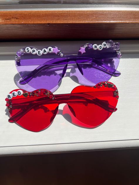 Speak Now Heart Glasses, Taylor Swift Inspired Outfits Speak Now, Speak Now Gift Ideas, Speak Now Sunglasses, Diy Heart Glasses, Eras Tour Glasses Diy, Speak Now Birthday, Taylor Swift Glasses Diy, Heart Glasses Taylor Swift