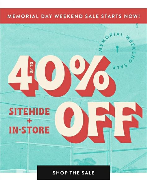 Flat 50% Off Sale Banner, Labor Day Sale Email, Memorial Day Graphic Design, Offer Ads, Summer Sale Poster, Ads Inspiration, Sale Signage, Website Banner Design, Esthetician Marketing