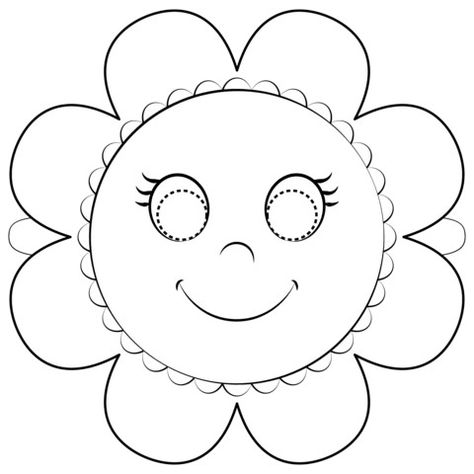 Flower Mask For Kids, Topeng Aesthetic, Mask Coloring Page, Flower Templates Printable Free, Paper Mask Template, Mask Template Printable, Color Worksheets For Preschool, Coloring Mask, Flower Templates Printable