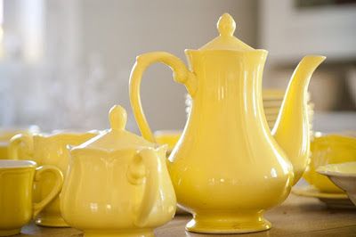 Buttercup Cottage, Cottage Yellow, Sunflower Cottage, Yellow Dishes, Yellow Teapot, Yellow Cottage, The Mechanisms, Three Primary Colors, Yellow Tea