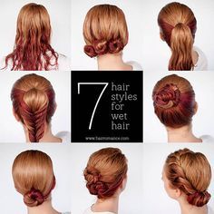 Hairstyles For Wet Hair, Chignon Updo, Prom Hair Updo, Hair Romance, Hairstyle Tutorials, Hair Tutorials Easy, Easy Hairstyle, Quick Hairstyles, Different Hairstyles