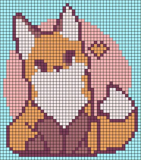 Alpha pattern #52072 | BraceletBook 64x64 Pixel Art Grid, Stitch Grid Pattern, Pokemon Knitting Patterns, Perler Patterns Cute, Crochet With Pixel Grids Ideas, Pixel Grid Design Crochet, Adventure Time Grid Pattern, Cute Crochet Pixel Grid, Cross Stitch Template