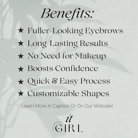 Brow lamination can provide a range of benefits, making it an attractive option for those looking to improve their brow aesthetics. By straightening each hair and lifting them in a uniform direction, brow lamination can make the eyebrows appear fuller and more voluminous. The flexibility in styling the lamination offers allows for a range of eyebrow shapes and styles. You can opt for a more natural, fluffy look or a sleek, groomed appearance depending on your preference! The effects of the ... Eyebrow Lamination Quotes, Brow Lamination Quotes, Brow Aesthetics, Brow Lamination And Tint, Brows Lamination, Brow Quotes, Eyebrow Lamination, Eyebrow Shapes, Beauty House