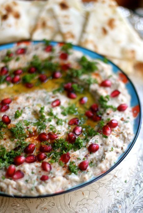 Mutabbal – Middle Eastern Eggplant and Tahini Dip Arabisk Mad, Tahini Dip, Middle East Food, Middle East Recipes, Middle Eastern Dishes, Eastern Cuisine, Lebanese Recipes, Persian Food, Middle Eastern Recipes