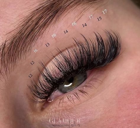 Volume eyelash extensions map. #eyelashextensionstips Russian Lash Extensions Mapping, Eyelash Extensions Mapping Styles Volume, Lash Mapping Eyelash Extensions Wispy Classic, Russian Eyelash Extensions Mapping, Eyelash Extensions Volume Whispy, Long Hybrid Lash Extensions Map, Lashes Extensions Light Volume, Hybrid Long Lash Extensions, Fluffy Hybrid Lash Extensions Map