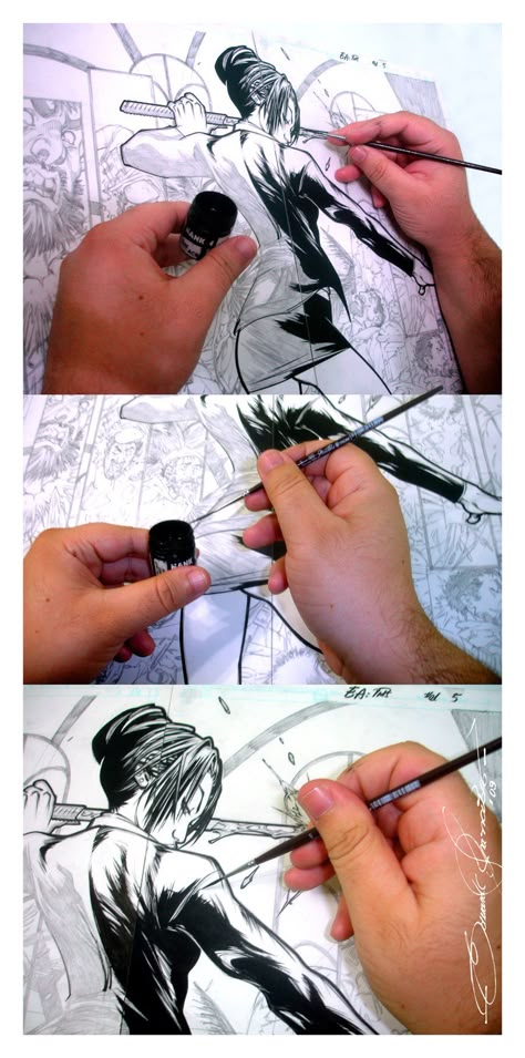 How I Ink, Brush by eDufRancisco How To Ink Manga, Manga Inking, 1366x768 Wallpaper, Double Page Spread, Bambi Art, Manga Tutorial, Comic Tutorial, Shading Techniques, Just Ink