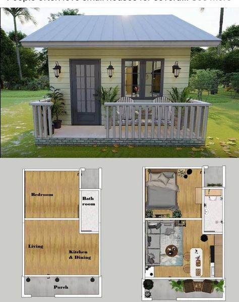 Mini House Plans, Micro House Plans, Small House Blueprints, Tree House Plans, Minimal House, Small Tiny House, Shed To Tiny House, Tiny House Layout, Tiny House Inspiration