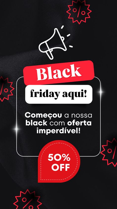 Baixe gratis este template de aviso oferta black friday #aviso #blackfriday #black #friday #comercio #desconto #liquidacao #loja #promocao #sale #vendas #template #story Black Friday Story, Marketing Online, Profile Page, Instagram Story Template, Story Template, Instagram Story, Black Friday, Lingerie, Collage