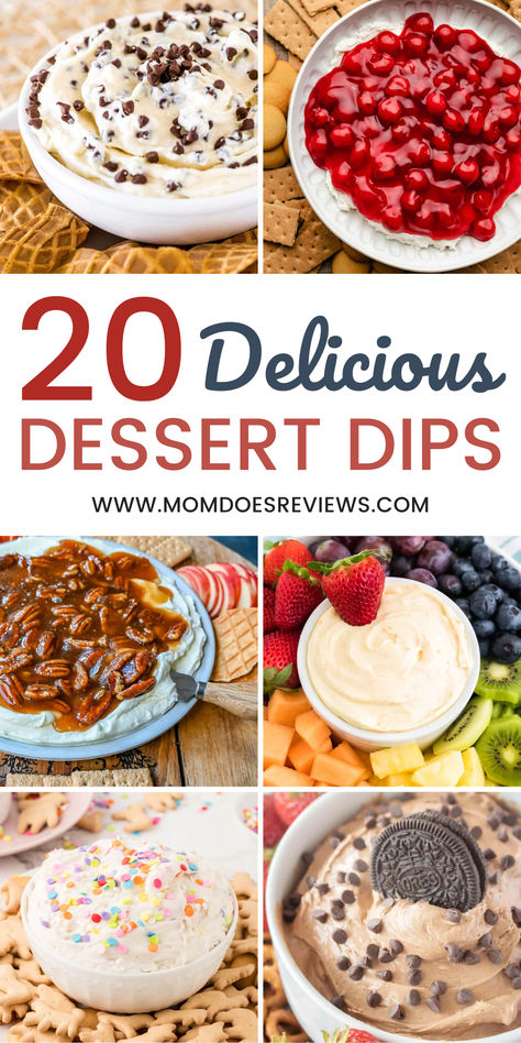 20 Delicious Dessert Dip Recipes - Mom Does Reviews Thanksgiving Dessert Dip Recipes, Cookie Dough Dip Without Cream Cheese, Fruit Dessert Dip, Dessert Dip Board Ideas, Dessert Cream Cheese Dip, No Bake Dips Appetizers, Easy Sweet Dip Recipes, Pie Dip Recipes, Cream Cheese Cookie Dip