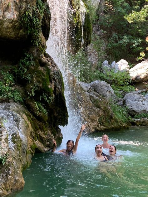 Waterfall Swimming Aesthetic, Waterfall Hike Aesthetic, Waterfall With Friends, Nature With Friends, Waterfall Aesthetic, Waterfall Pictures, Summer Bucket Lists, Summer Dream, Summer Photos